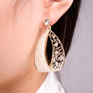 trendy earrings korea pearl gold plated rhinestone fashion trendy jewelry earrings for  women[4931 EZOSKIZ